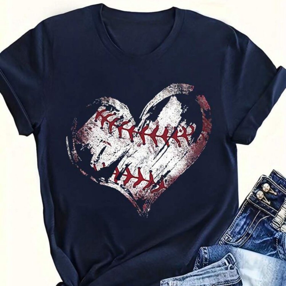 Women's Graphic Baseball T-shirt LG